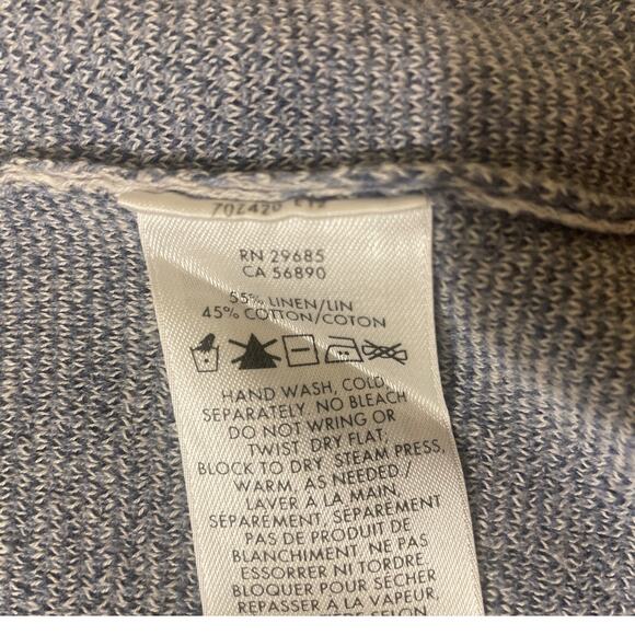 Pendleton Womens Size Small Petite Open Front Cardigan Linen Cotton Blue Knit - Picture 5 of 10